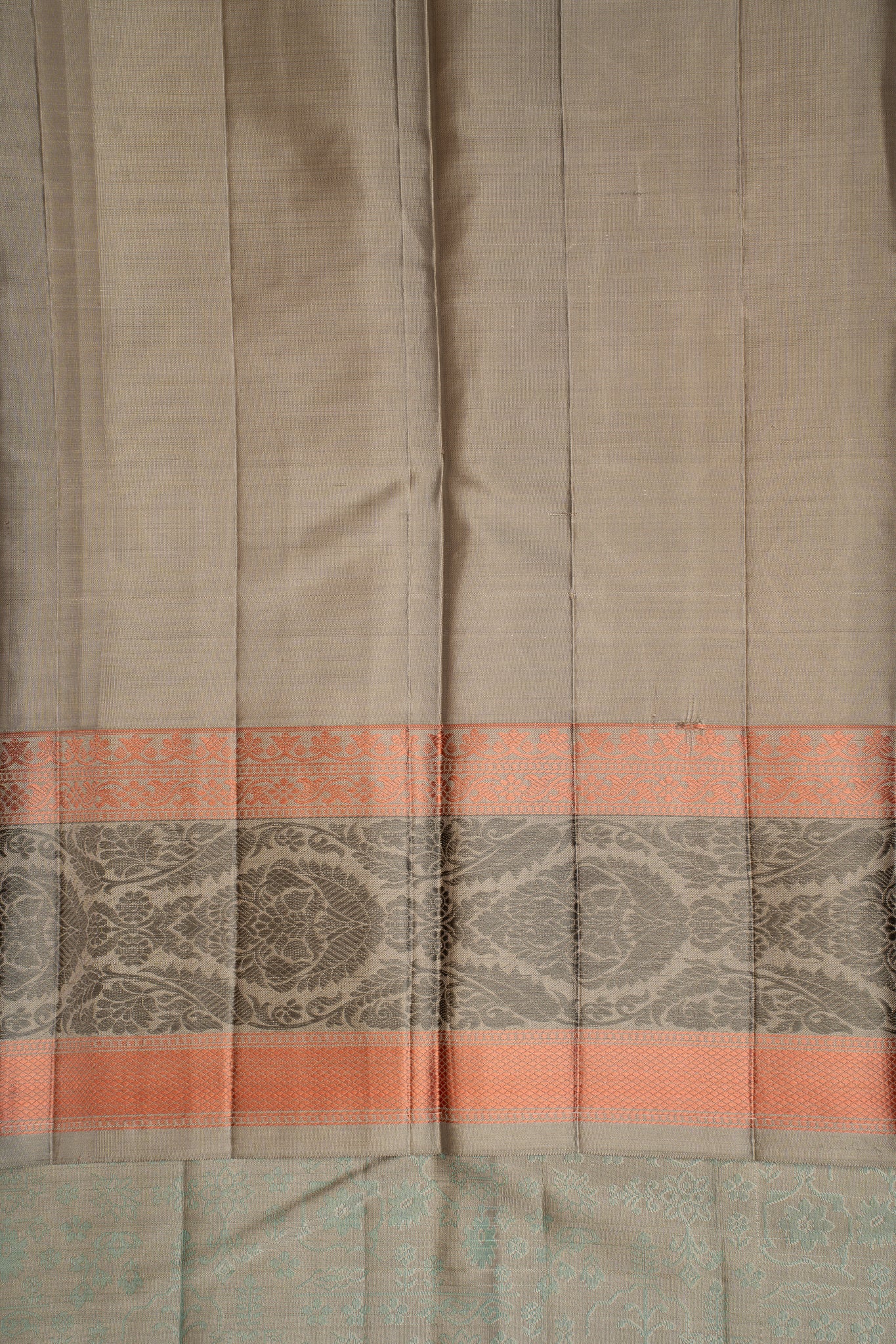 Pastel Blue Without Zari Threadwork Pure Kanchipuram Silk Saree - Clio Silks