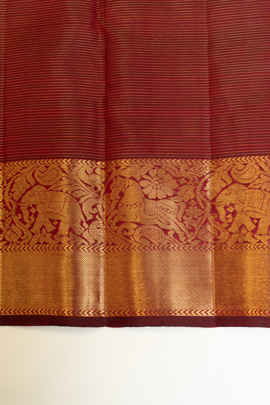 Maroon vairaoosi pure Kanchipuram silk saree