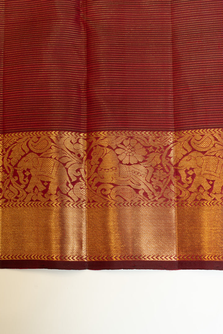 Maroon vairaoosi pure Kanchipuram silk saree