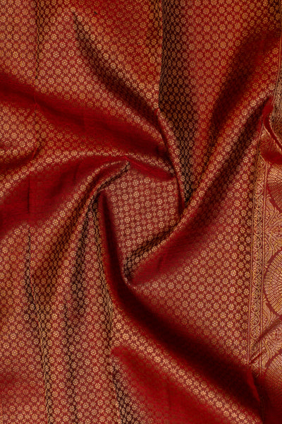 Heather purple and red pure Kanchipuram silk saree