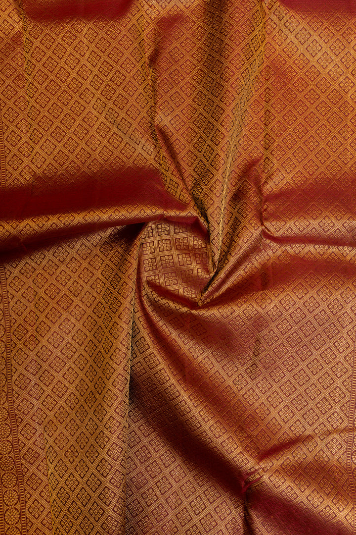 Black and maroon small border pure Kanchipuram silk saree