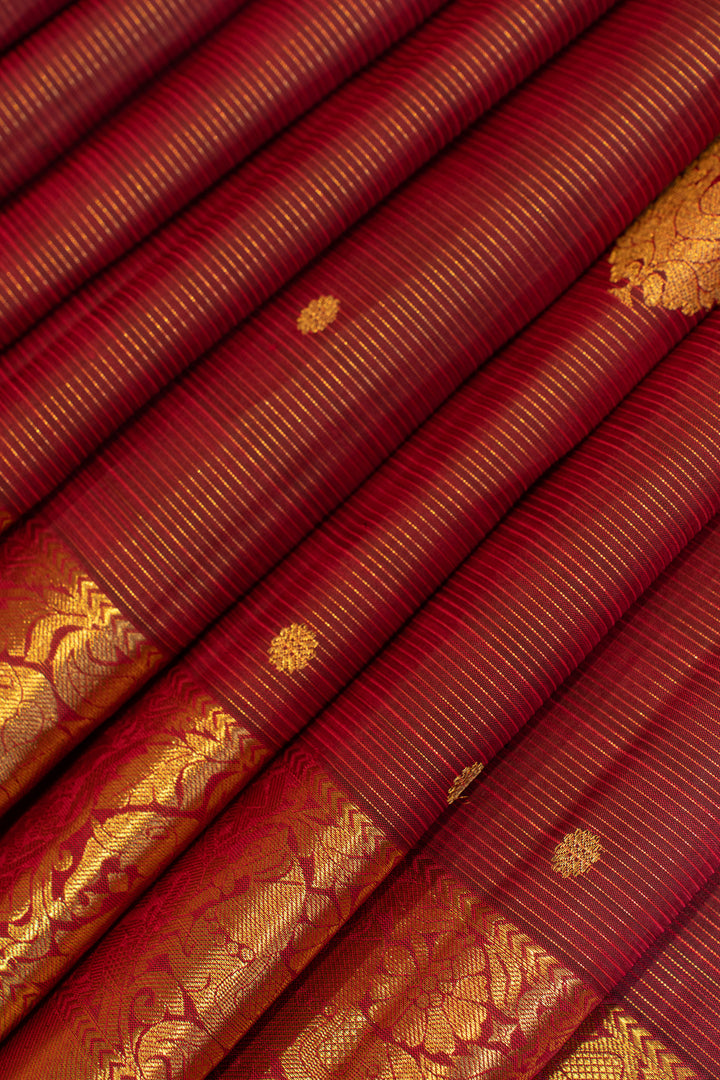 Maroon vairaoosi pure Kanchipuram silk saree
