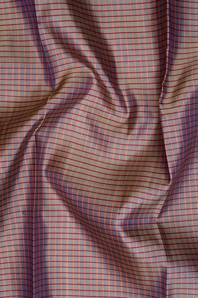 Purple Shot Color Checks Rettai Pettu Kanchipuram Pure Silk Sari - Clio Silks
