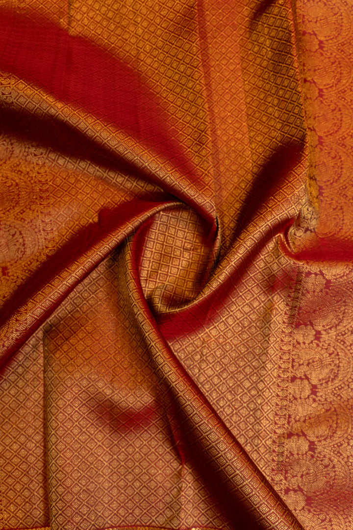 Heather purple and maroon pure Kanchipuram silk saree