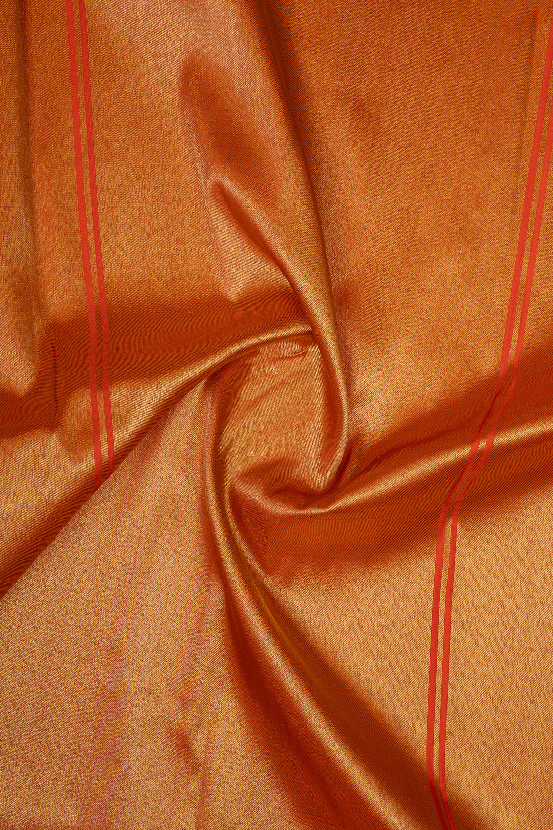Beige and orange handpainted pure kanchipuram silk saree