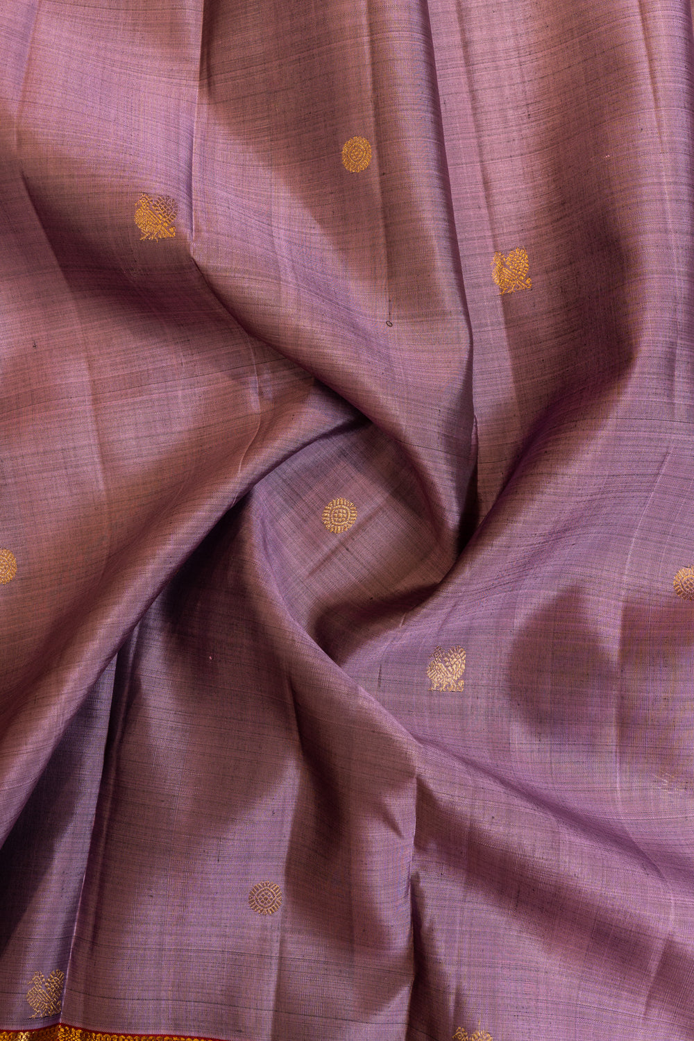 Heather purple and maroon pure Kanchipuram silk saree