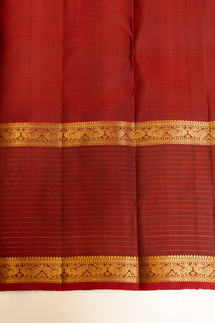 Heather purple and maroon pure Kanchipuram silk saree