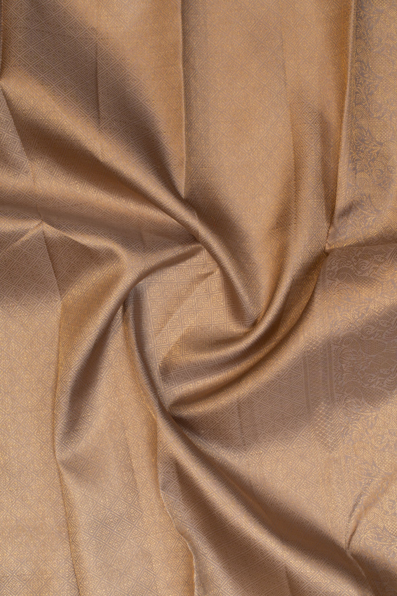 Coffe beige pastel pure Kanchipuram silk saree