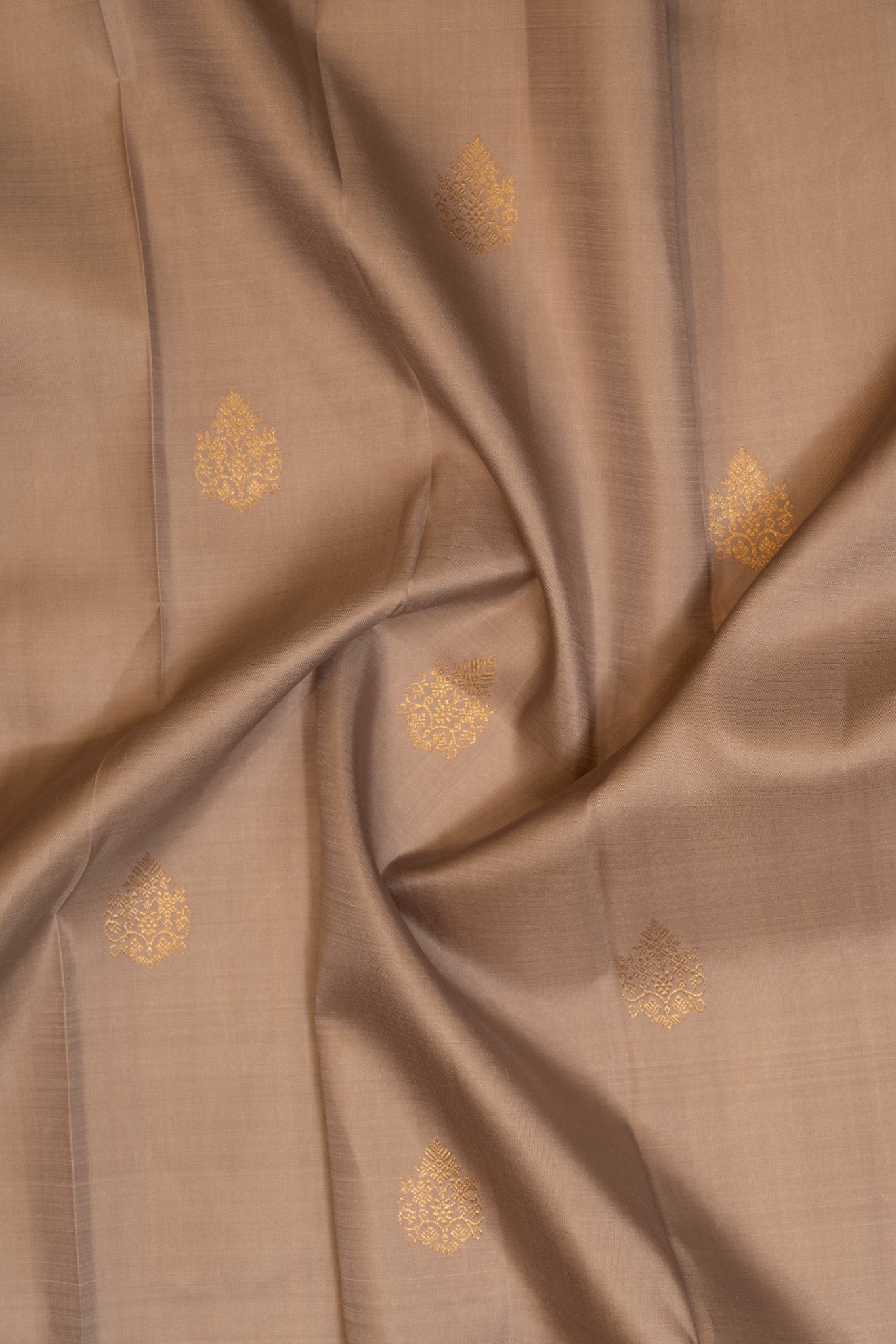 Coffe beige pastel pure Kanchipuram silk saree