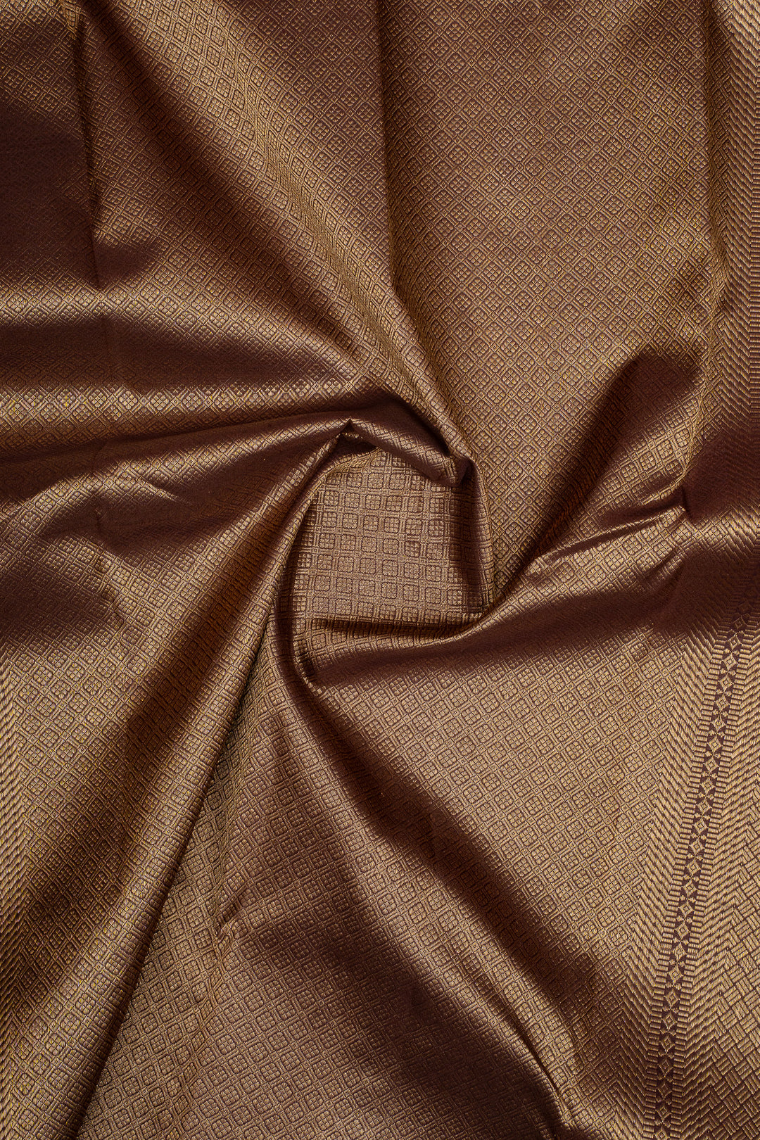 Brown Turning Border Pure Kanchipuram Silk Saree