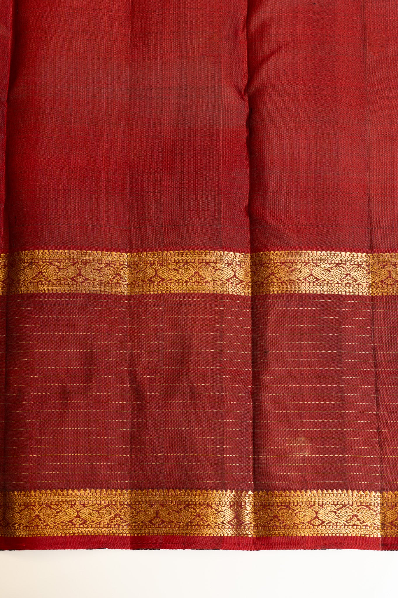 Mehendi green and maroon pure Kanchipuram silk saree