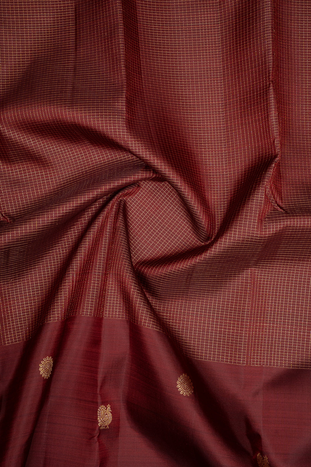 Maroon Pure Kanchipuram Silk Saree