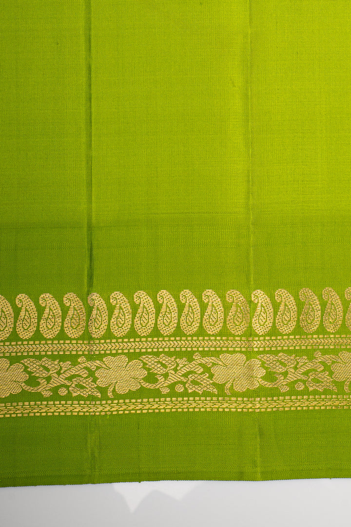 Rani Pink Paisley Motifs Pure Kanchipuram Silk Saree