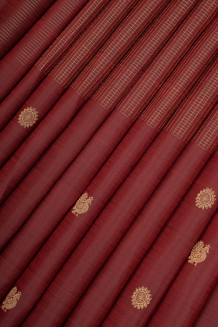 Maroon Pure Kanchipuram Silk Saree