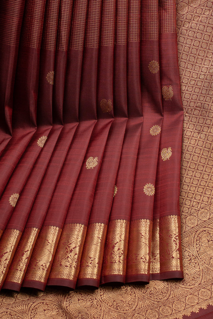 Maroon Pure Kanchipuram Silk Saree