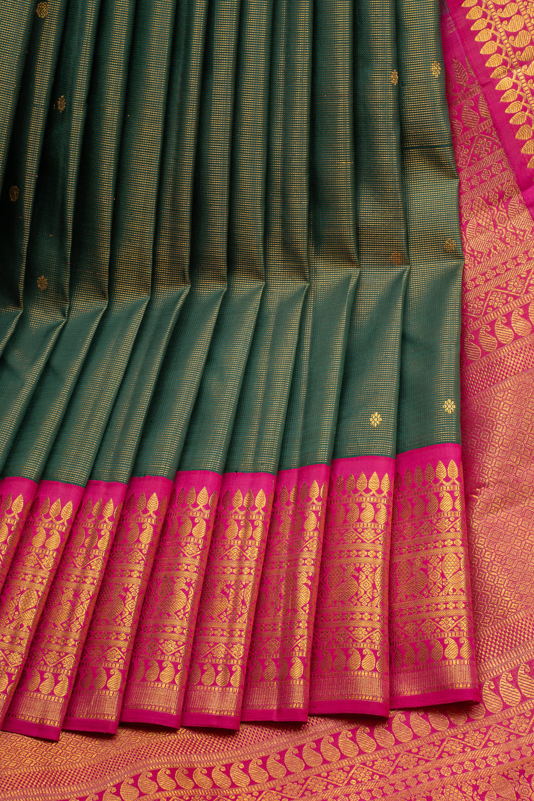 Emerald Green Vintage Vairaoosi Pure Kanchipuram Silk Saree