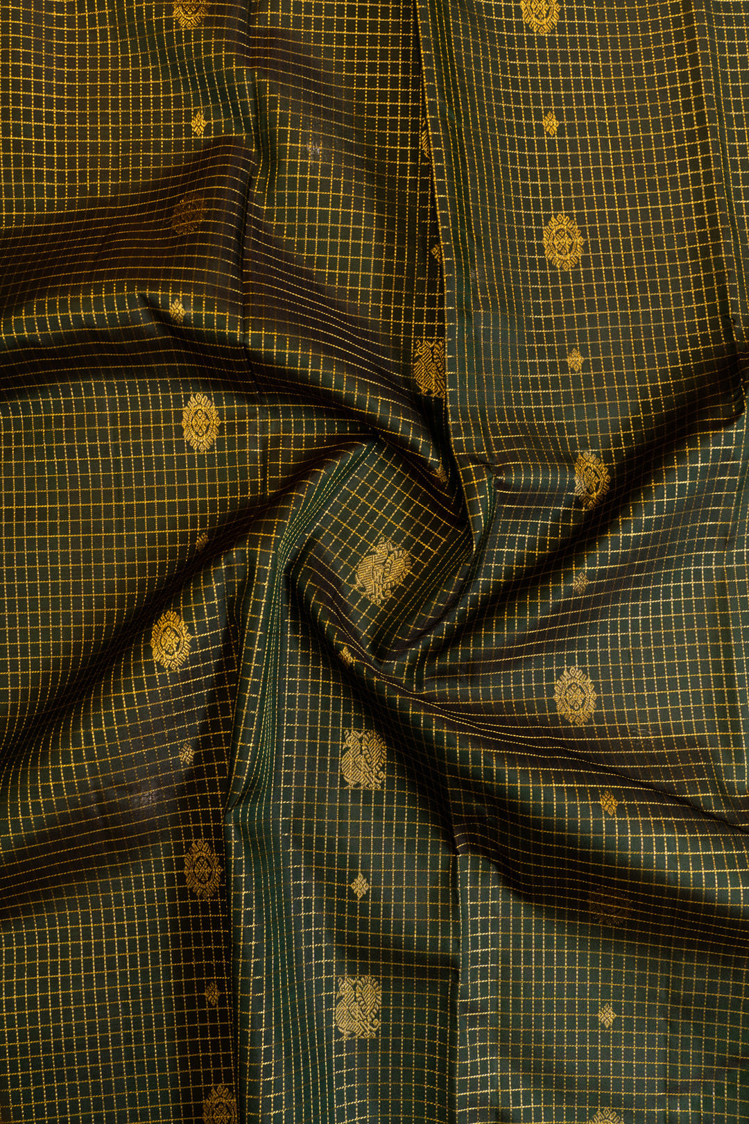 Bottle green vairaoosi pure Kanchipuram silk saree