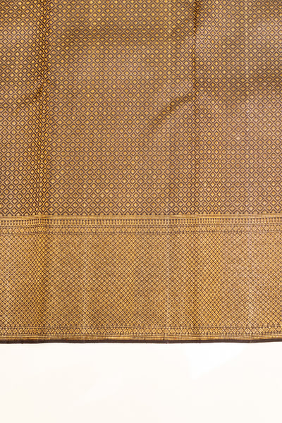 Black paisley vanasingaram brocade pure Kanchipuram silk saree