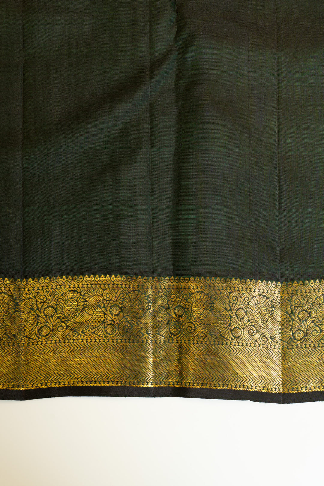 Bottle green vairaoosi pure Kanchipuram silk saree