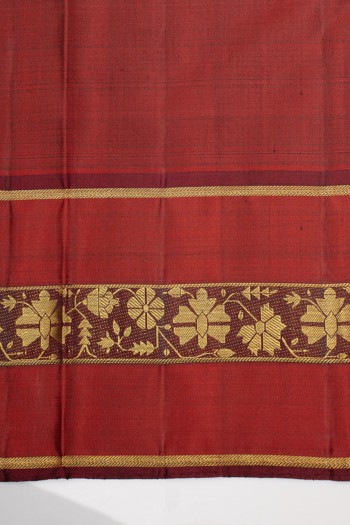 Vintage two tone checks Paithani inspired Border pure Kanchipuram silk saree