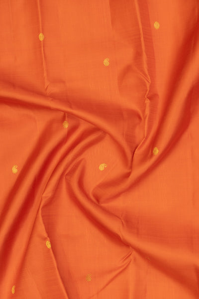 Orange traditional pure Kanchipuram silk saree