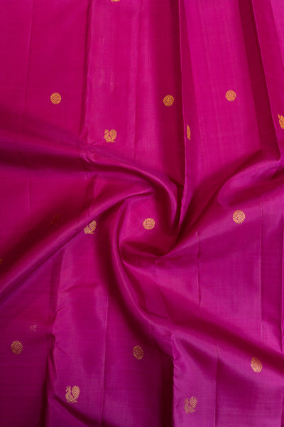 Magenta and yellow traditional pure Kanchipuram silk saree