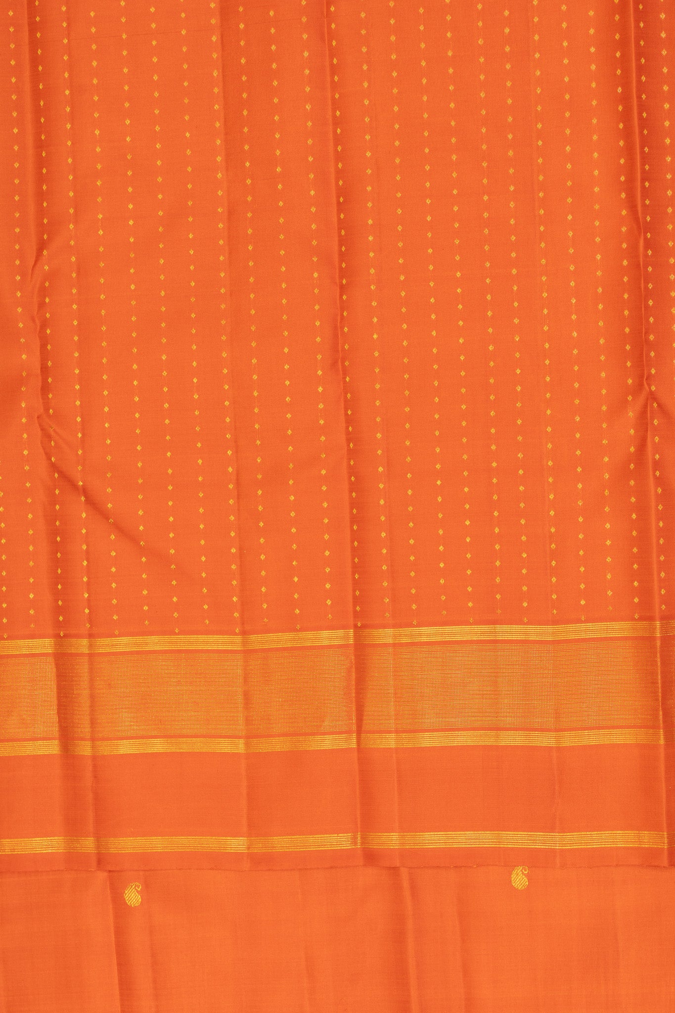 Orange traditional pure Kanchipuram silk saree