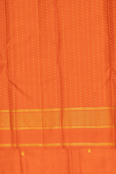 Orange traditional pure Kanchipuram silk saree