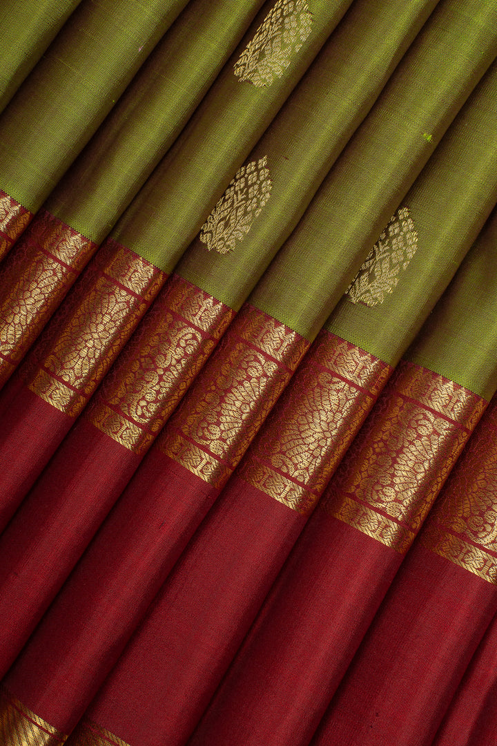 Bottle Green Traditional Pure Kanchipuram Silk Saree