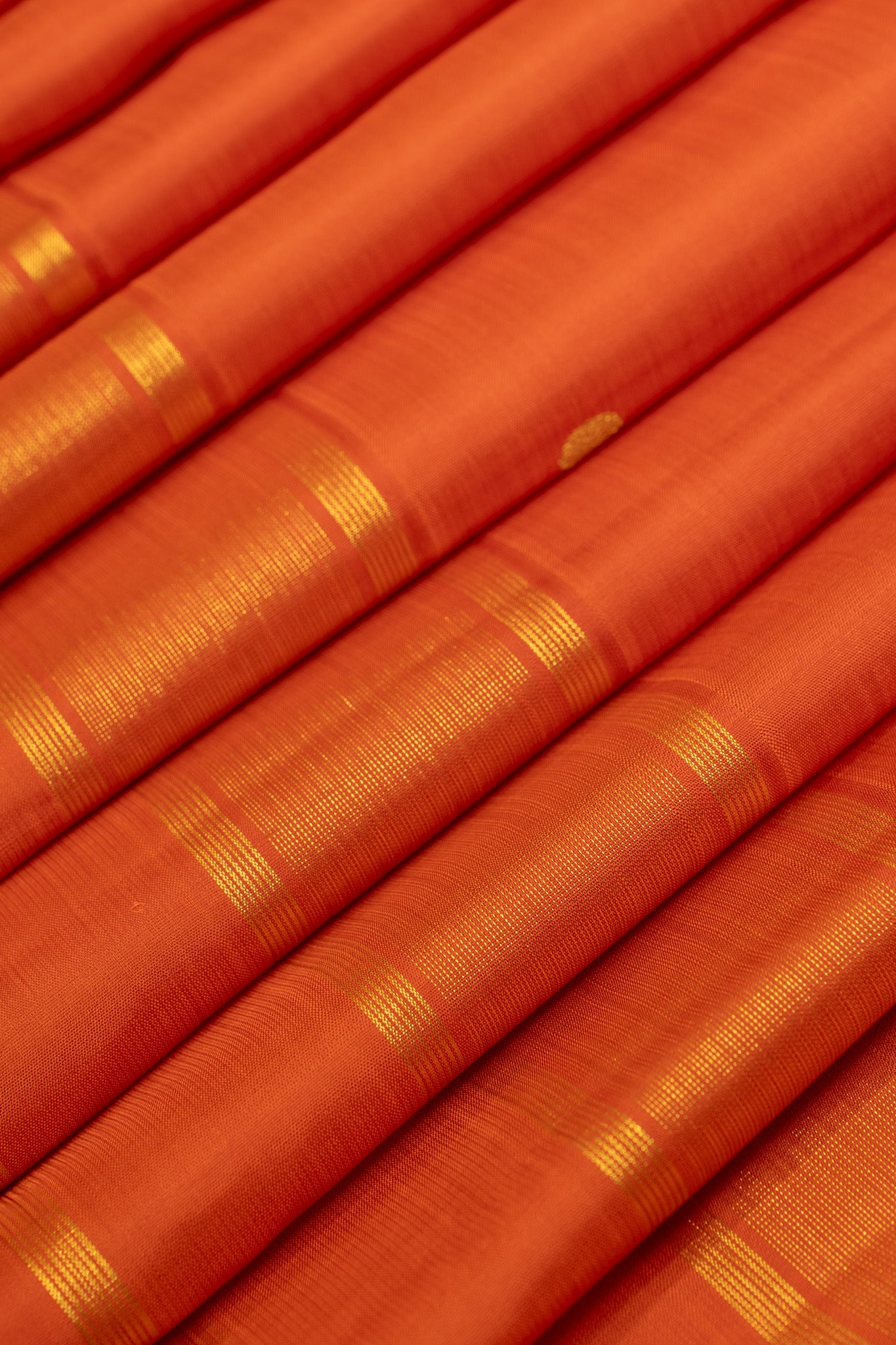 Orange traditional pure Kanchipuram silk saree