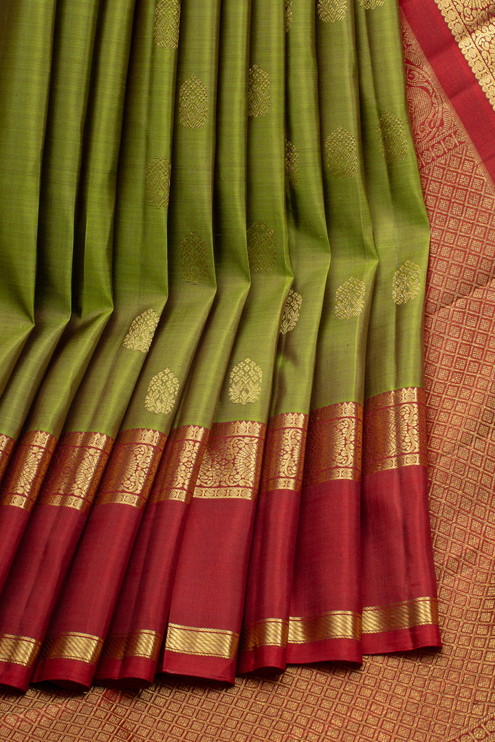 Bottle Green Traditional Pure Kanchipuram Silk Saree