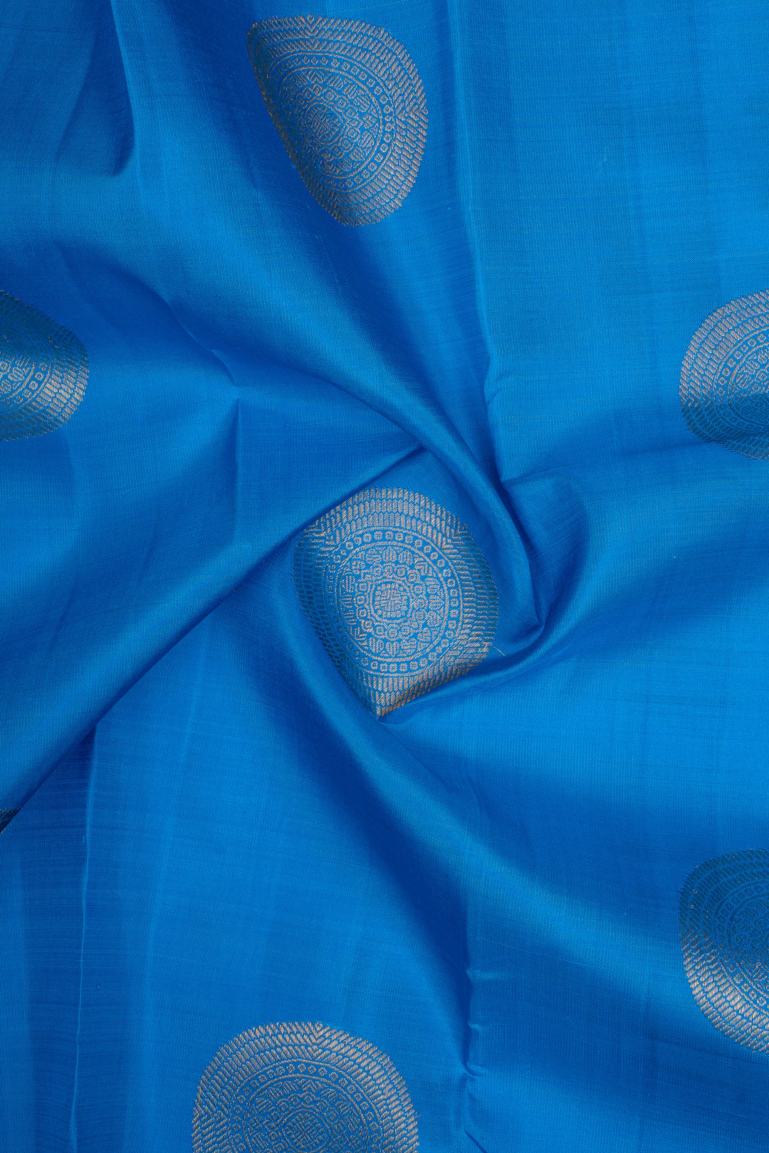 Vintage Blue &amp; Rust Orange Pure Kanchipuram Silk Saree