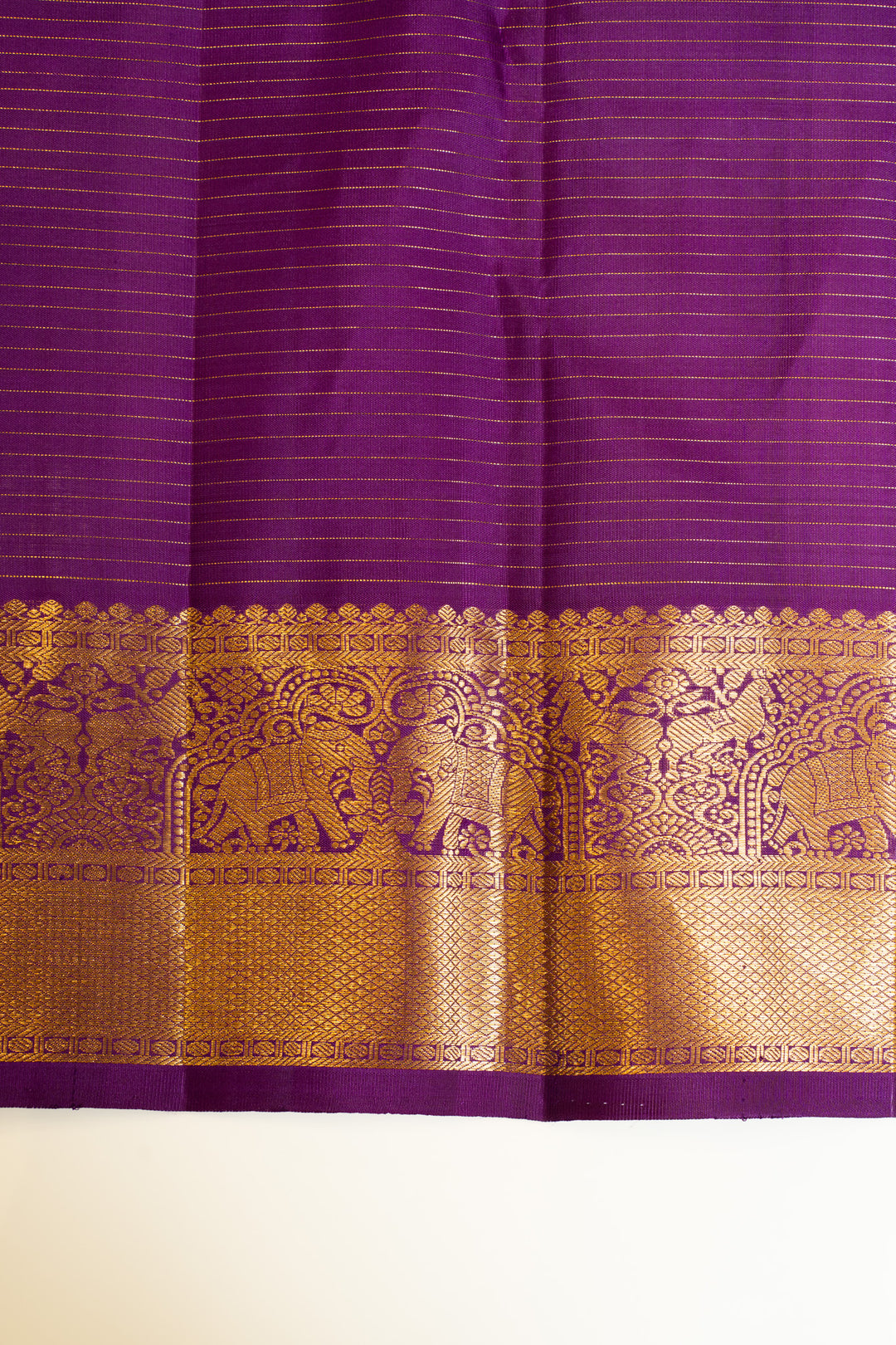 Aubergine purple vairaoosi pure Kanchipuram silk saree