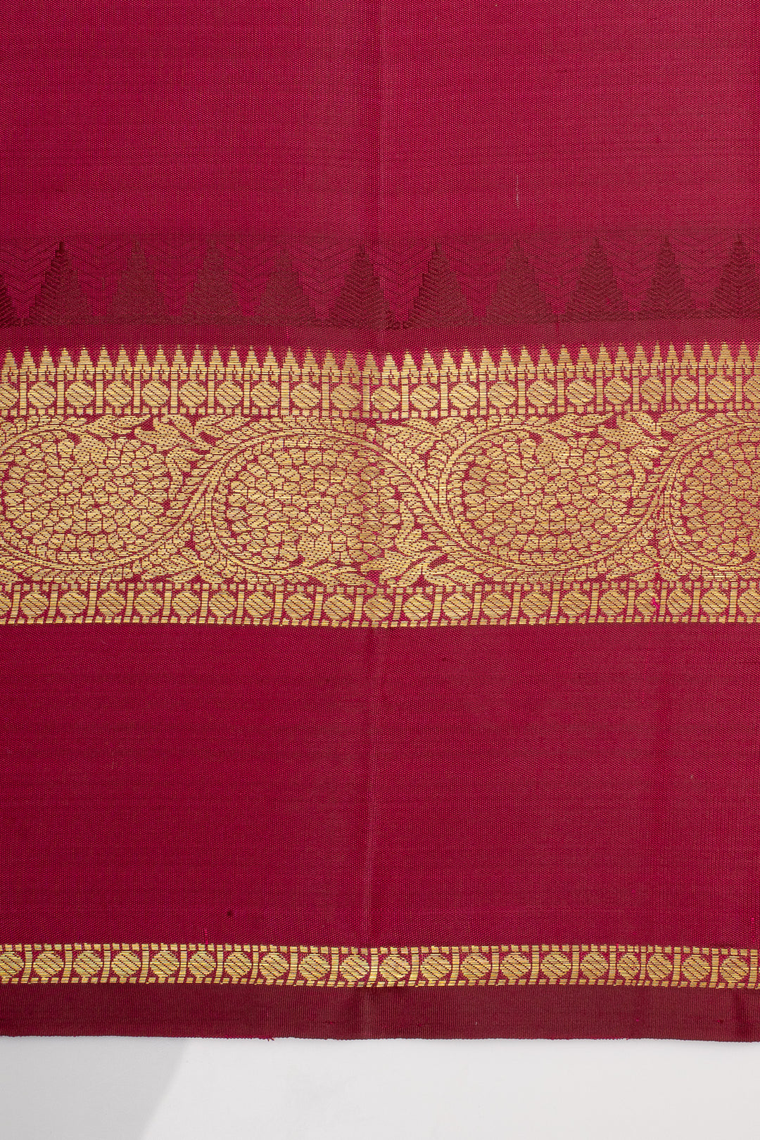 Rust Orange Traditional Pure Kanchipuram Silk Saree