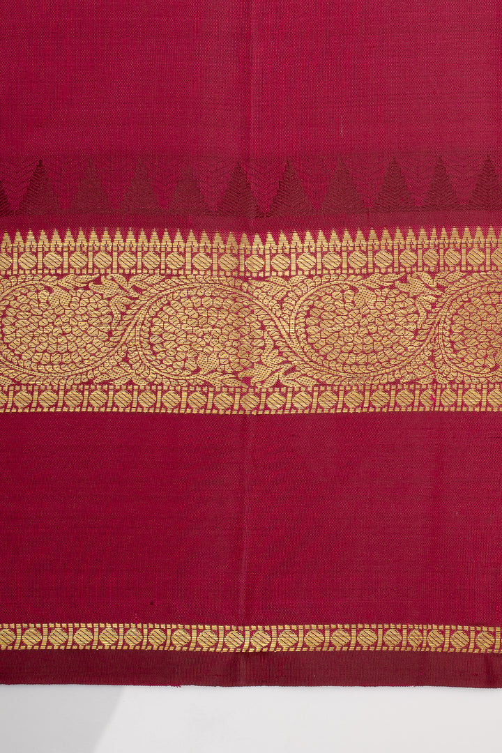Rust Orange Traditional Pure Kanchipuram Silk Saree
