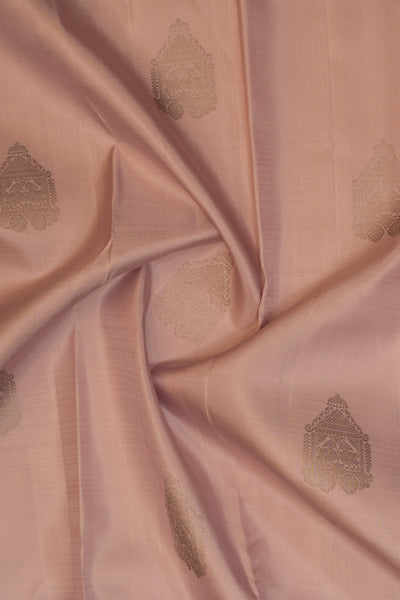 Lilac pink pastel pure Kanchipuram silk saree