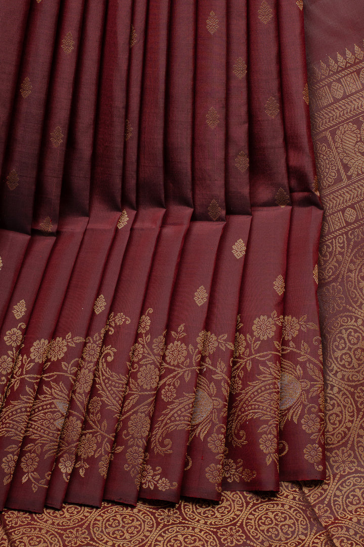 Maroon Traditional Pure Soft Silk Saree