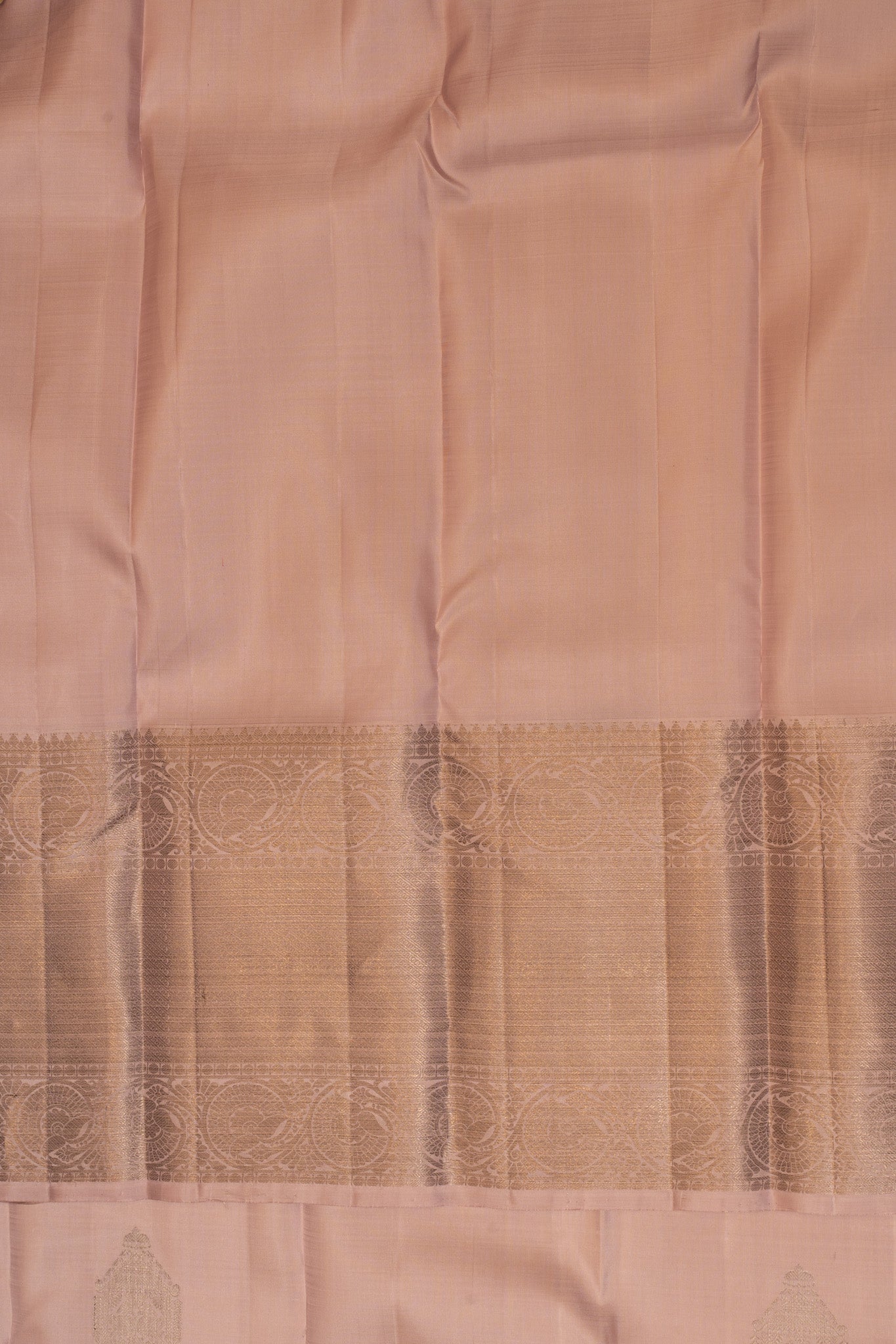 Lilac pink pastel pure Kanchipuram silk saree