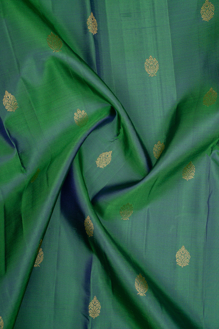 Peacock Green Traditional Pure Kanchipuram Silk Saree