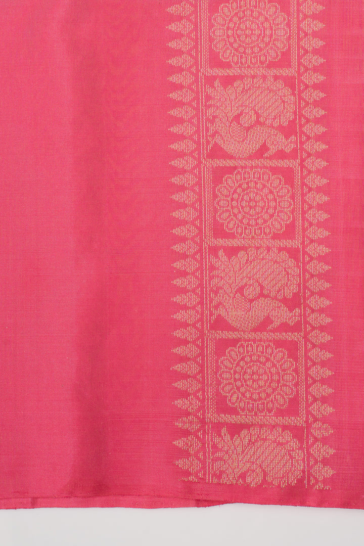 Baby Pink Traditional Pure Soft Silk Saree