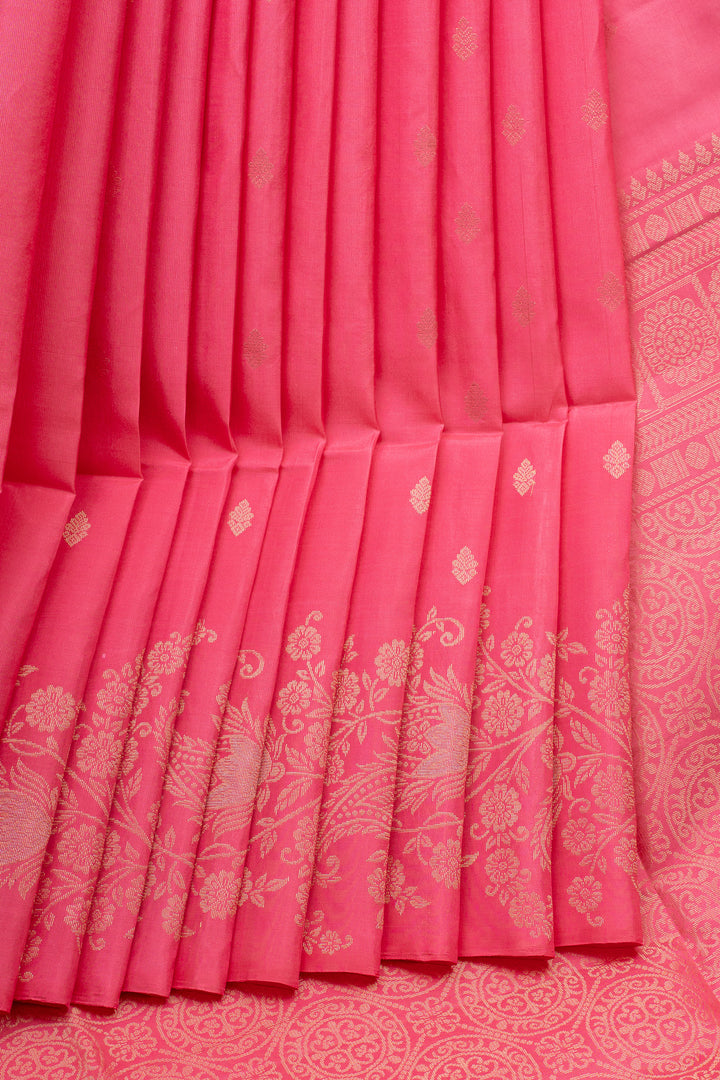 Baby Pink Traditional Pure Soft Silk Saree