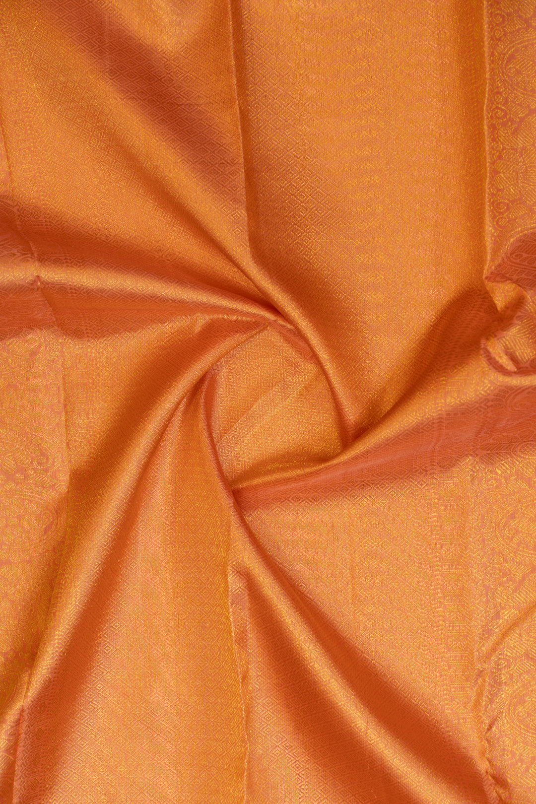 Pewter blue and orange pure Kanchipuram silk saree