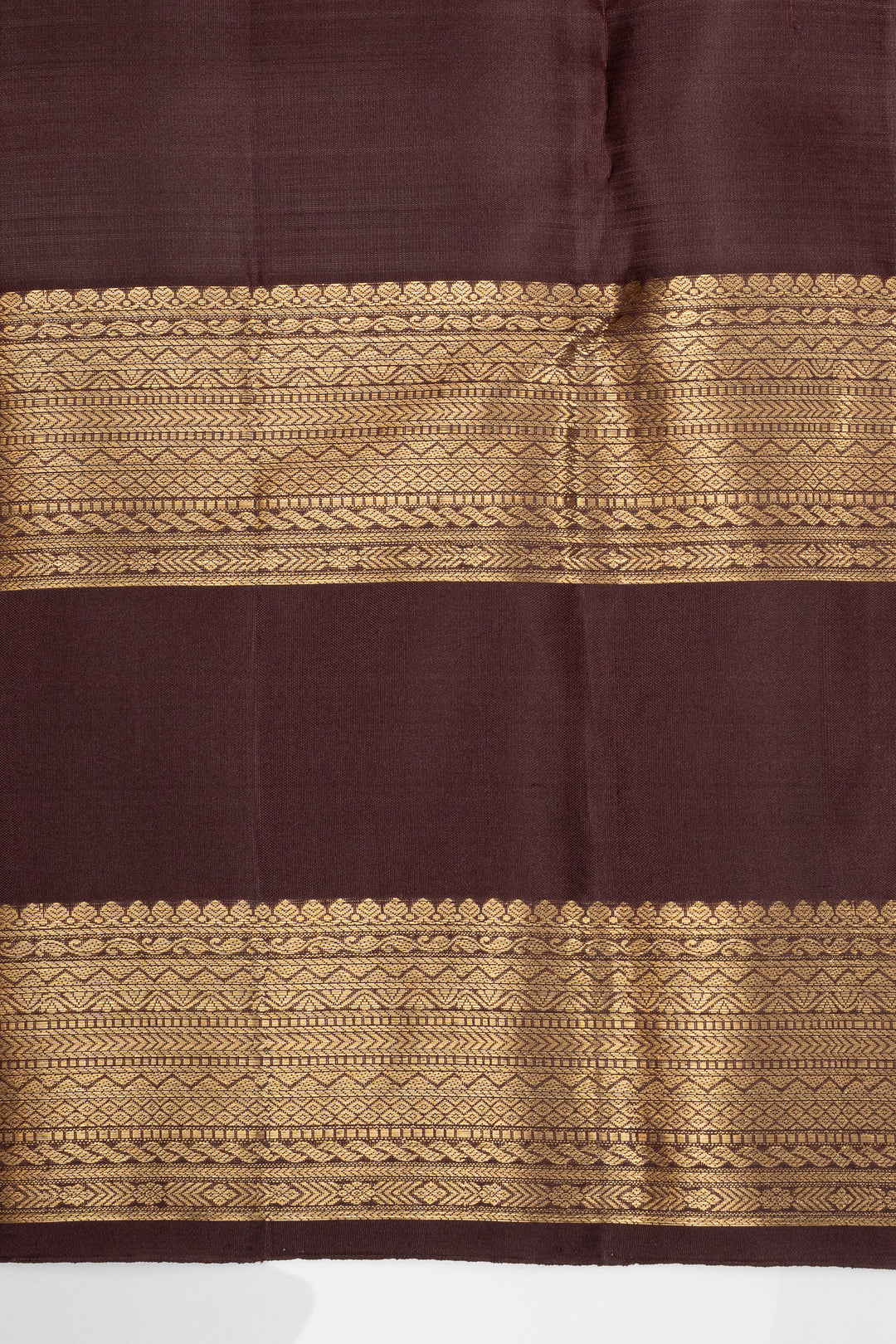 Rust Orange and Brown Zari Checks Rettai Pettu Pure Kanchipuram Silk Saree