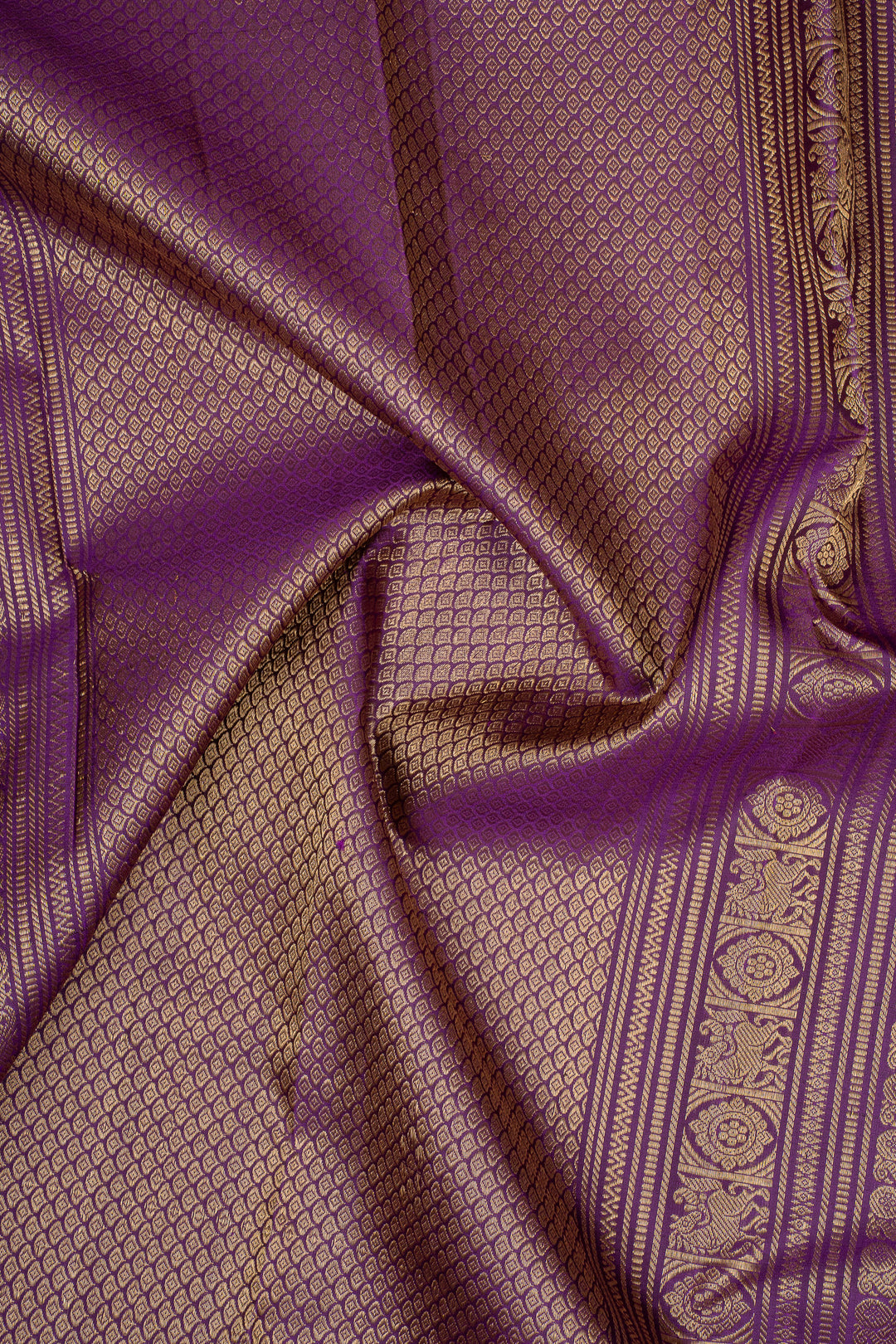 Peacock Blue Traditional Pure Kanchipuram Silk Saree