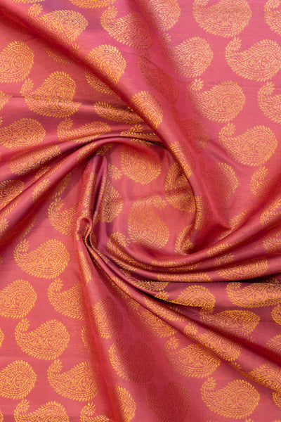 Orchid pink paisley motifs pure Kanchipuram silk saree