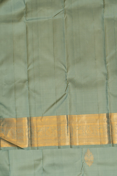 Teal blue pure Kanchipuram silk saree