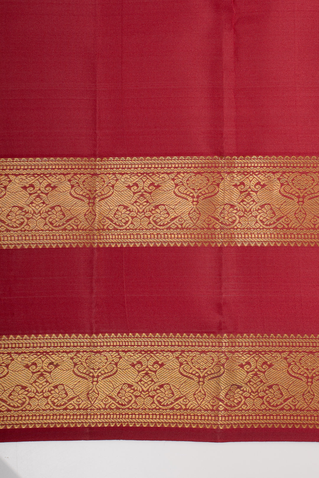 Kumkum Red Temple Brocade Pure Kanchipuram Silk Saree