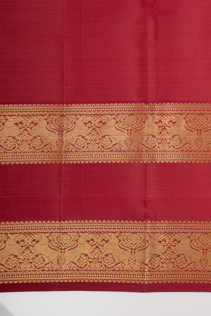 Kumkum Red Temple Brocade Pure Kanchipuram Silk Saree