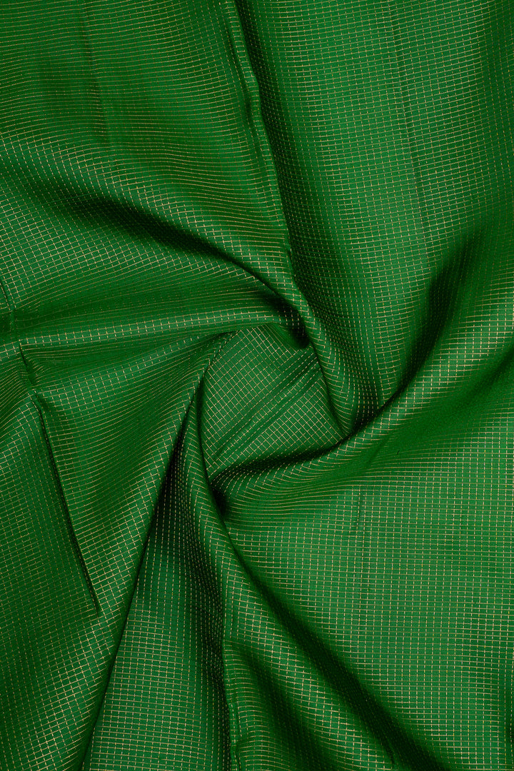 Bottle Green Stripes Pure Kanchipuram Silk Saree
