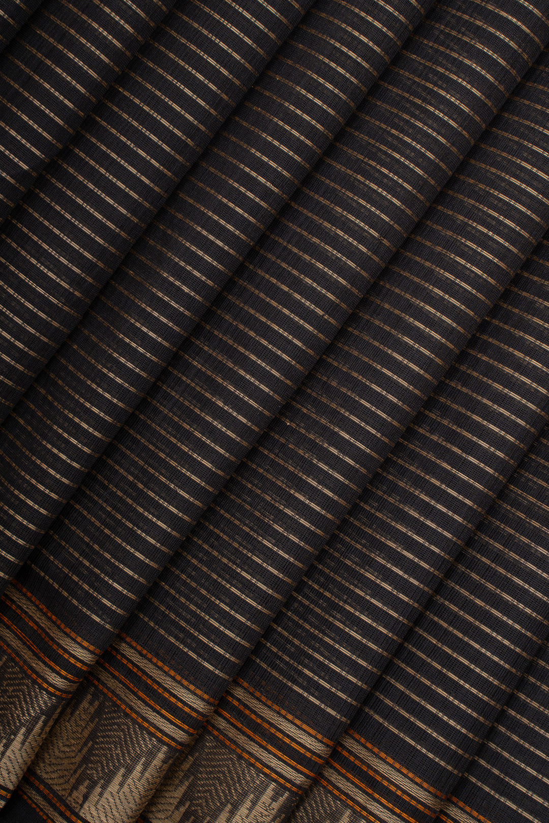Black Stripes Pure Cotton Saree